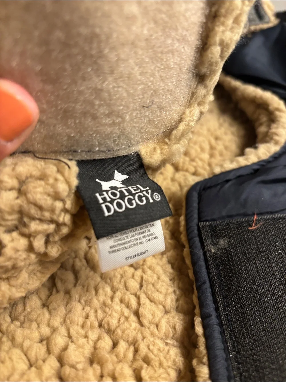 Plush-Lined Navy Dog Winter Coat with Hood